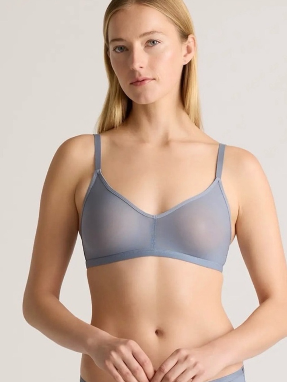 Quince NEW Sheer Mesh Wireless Bralette, 2 pack